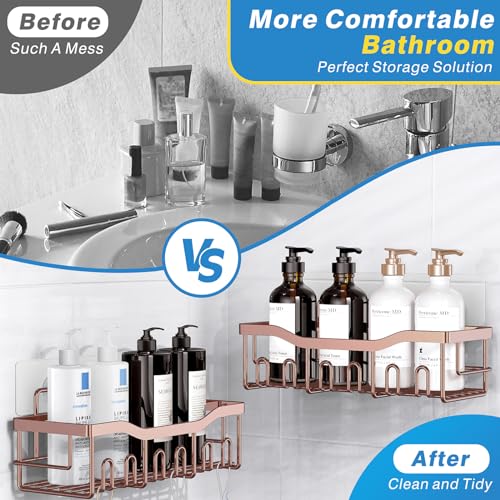 EUDELE Shower Caddy 2 Pack,Adhesive Shower Organizer for Home Decor&Kitchen Organizers,No Drilling,Rustproof Stainless Steel Bathroom Shelf Organizer - Image 2