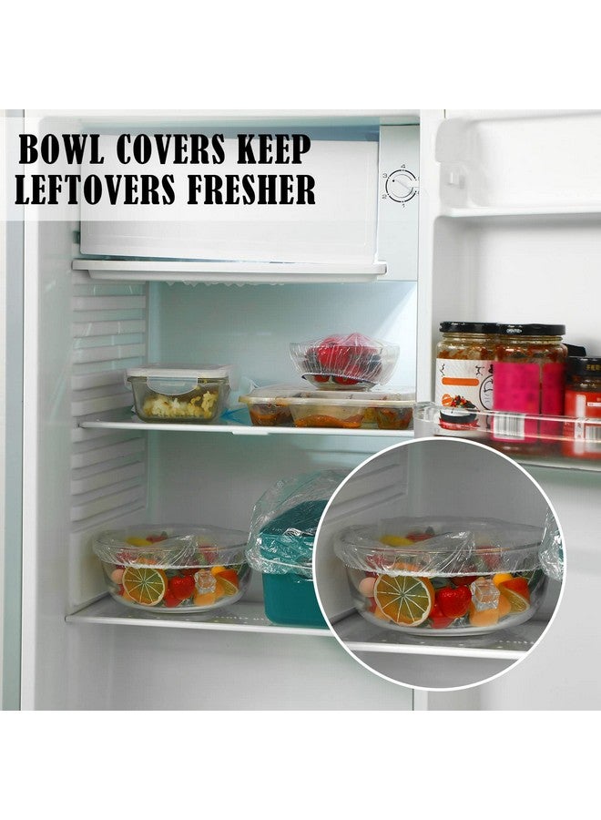 Cunhill 200 Pcs 5 Size Plastic Bowl Covers with Elastic Bulk Reusable Bowl Covers Disposable Food Covers Storage Cover Plastic Wrap for Leftovers Family Outdoor Picnic (Vivid Colors) - Image 5