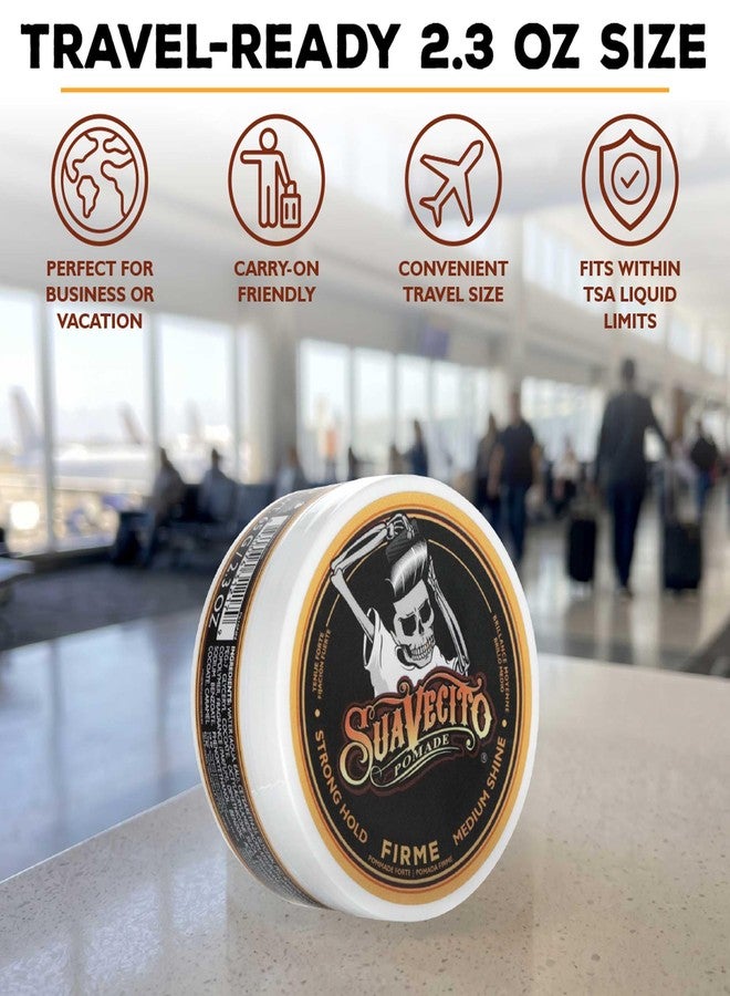 Suavecito Pomade Firme (Strong) Hold 2.3 oz, 1 Pack - Pomade For Men - Medium Shine Water Based Wax Like Flake Free Hair Gel - Easy To Wash Out - All Day Hold For All Hair Styles - Image 4