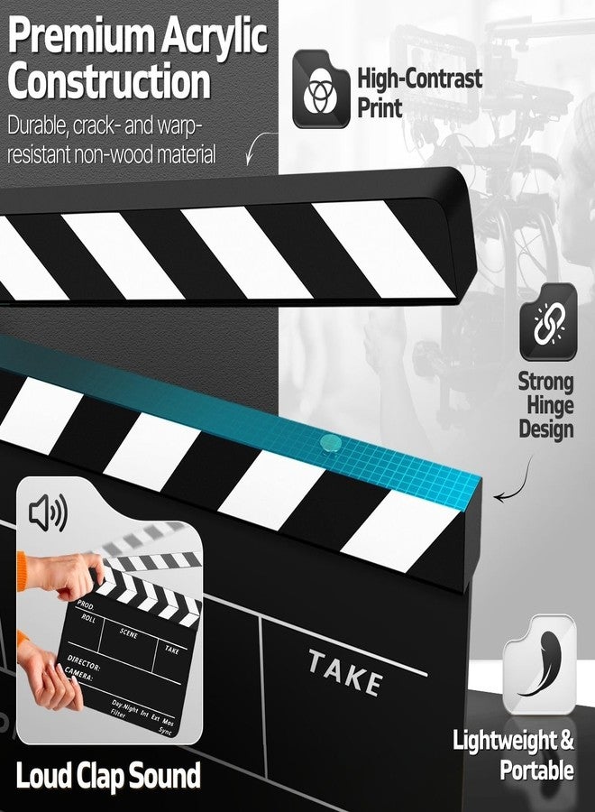 فليكسزيون لوحة تصوير Flexzion - لوحة تصوير سينمائية قابلة للمسح الجاف، مقاس 10×12 بوصة، مصنوعة من الأكريليك، مناسبة للتصوير السينمائي، ودعائم مواقع التصوير، وإنتاج الفيديو، ومعدات صناعة الأفلام، باللونين الأسود والأبيض. - Image 4
