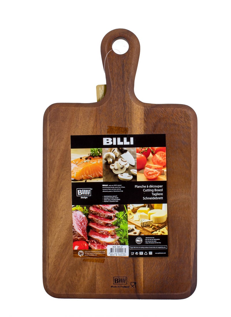 BILLI لوح تقطيع خشبي بمقبض، 40 X 23 X 2 سم  - Image 2