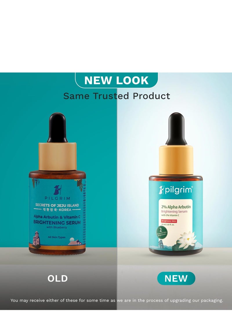 PILGRIM Korean Alpha Arbutin 2 Percent Vitamin C 3 Percent Brightening Face Serum Glowing Skin All Skin Types Men Women Vegan Cruelty Free 30ml - Image 2