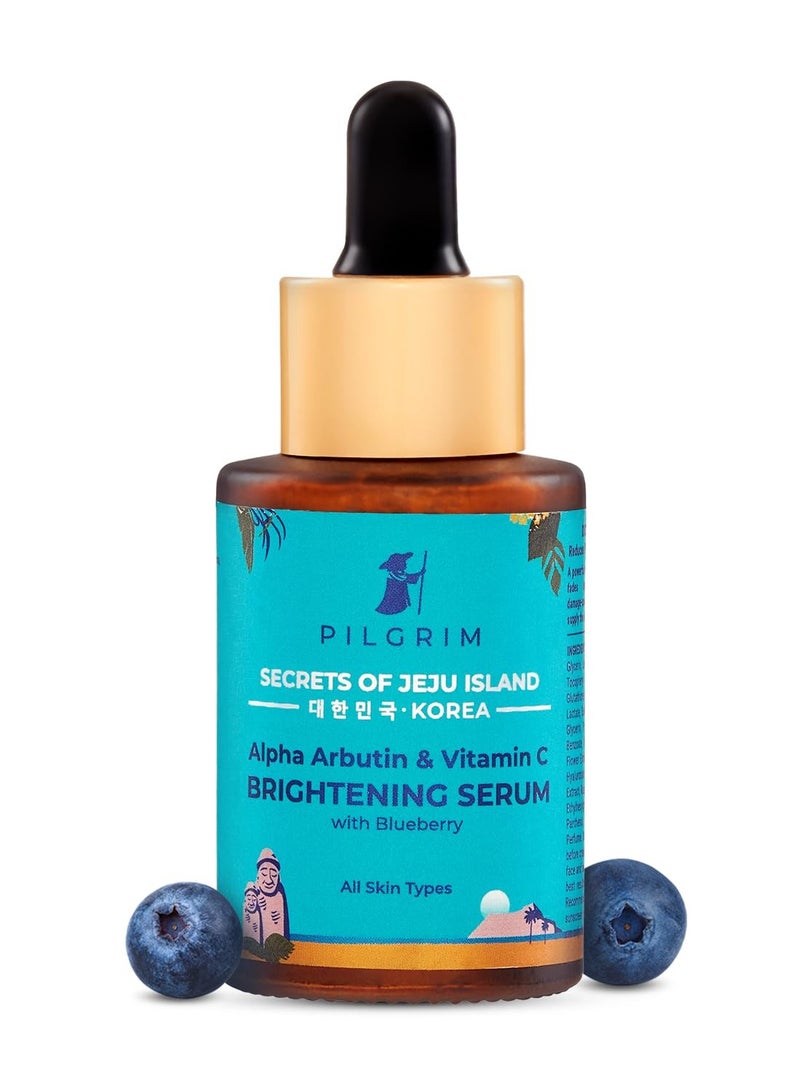 PILGRIM Korean Alpha Arbutin 2 Percent Vitamin C 3 Percent Brightening Face Serum Glowing Skin All Skin Types Men Women Vegan Cruelty Free 30ml - Image 1