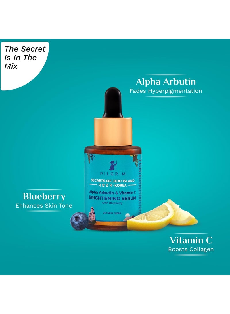 PILGRIM Korean Alpha Arbutin 2 Percent Vitamin C 3 Percent Brightening Face Serum Glowing Skin All Skin Types Men Women Vegan Cruelty Free 30ml - Image 3