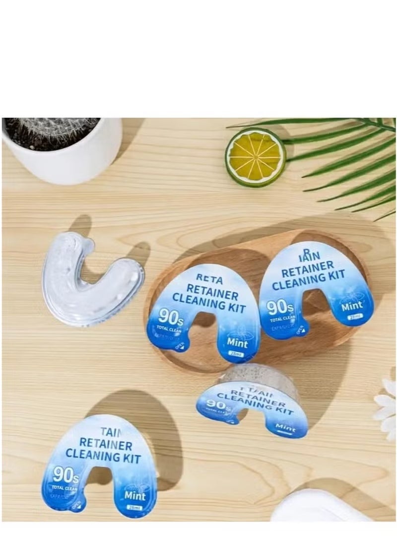 Siruini Retainer Cleaning Kit 10-Count | Denture Cleanser Tablets | Effervescent Cleaner for Dentures, Retainers, Mouthguards  Night Guards | Fast Stain Removal | Odor Eliminator | Travel-Friendly Dent - Image 4
