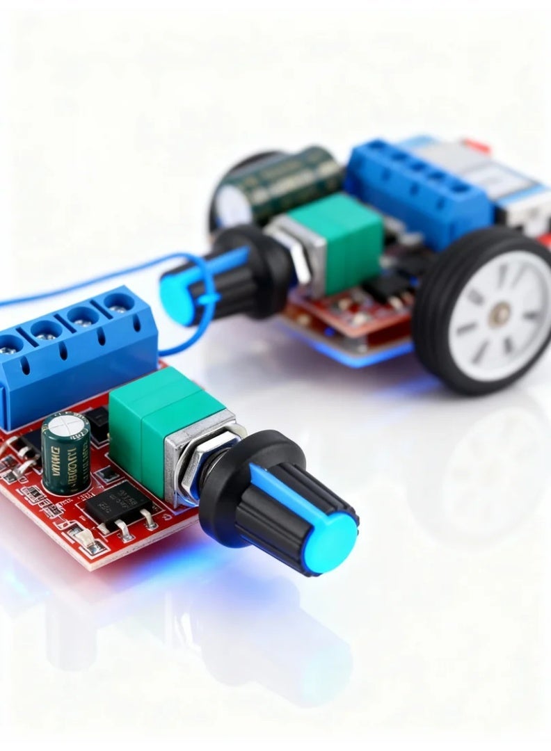 robotgcc PWM DC Motor Speed Controller 5V-28V 5A | Switch Function DC Regulator Module | LED Dimmer / Fan Speed / Motor Control | Precision Potentiometer & Overcurrent Protection | Industrial & DIY Electronic Projects - Image 4
