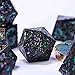 UDIXI Metal DND Dice Set 7PCS Polyhedral DD Dice Set Dragon for Role Playing Dice Game and Other Tabletop Game Green Sequins - Image 4