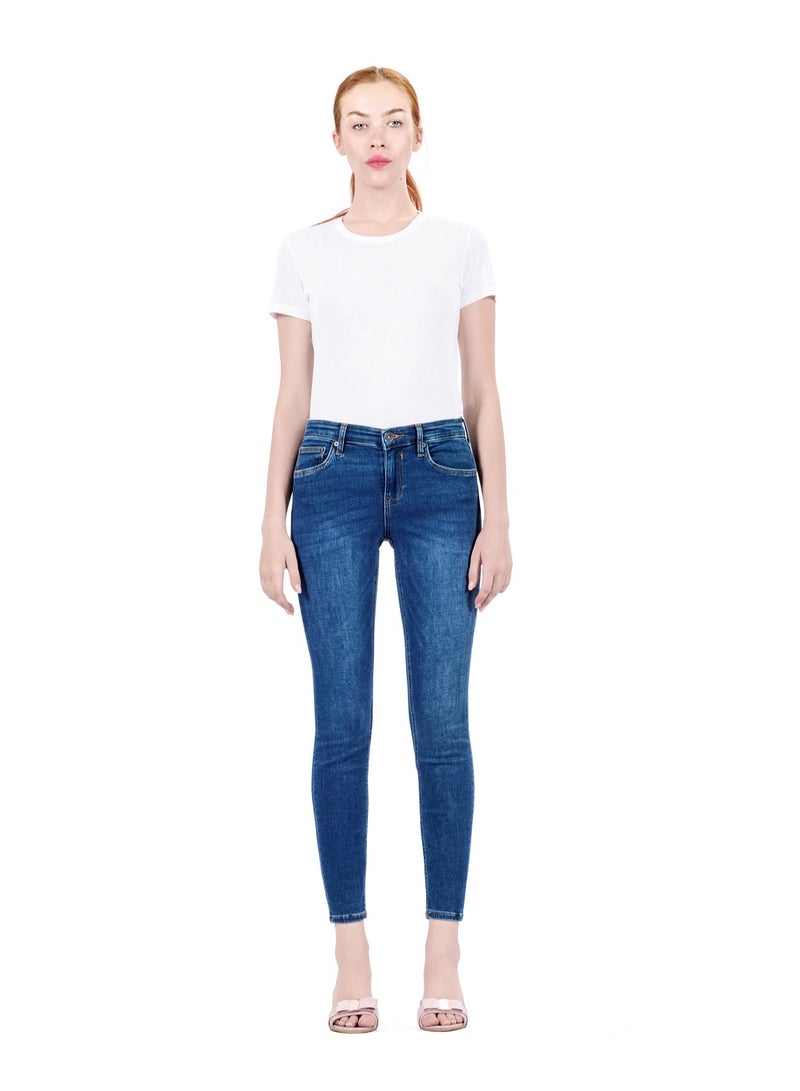 Web Denim Web Denim Women's Mid Rise Skinny Jeans - Stretchable Stylish Comfort Fit Denim Pants  - Image 1