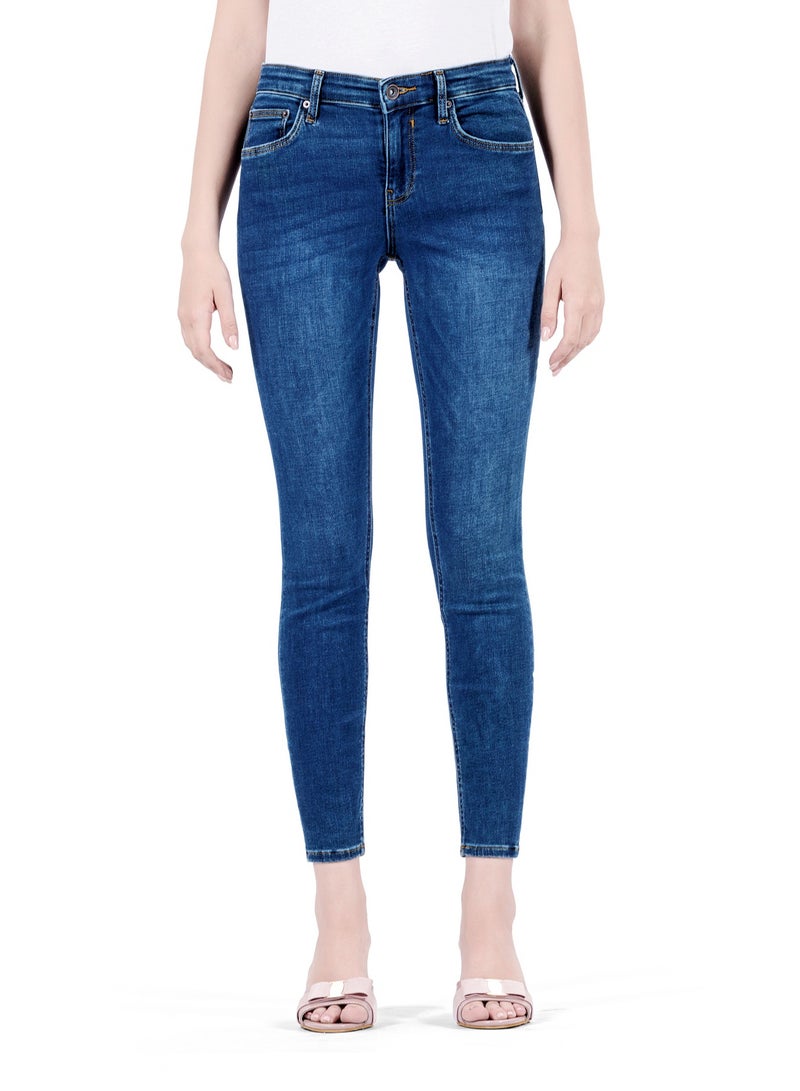 Web Denim Web Denim Women's Mid Rise Skinny Jeans - Stretchable Stylish Comfort Fit Denim Pants  - Image 2