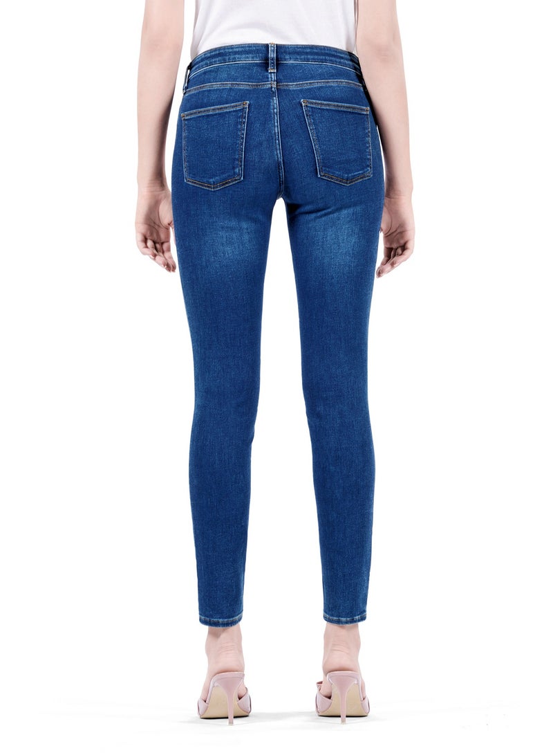 Web Denim Web Denim Women's Mid Rise Skinny Jeans - Stretchable Stylish Comfort Fit Denim Pants  - Image 3