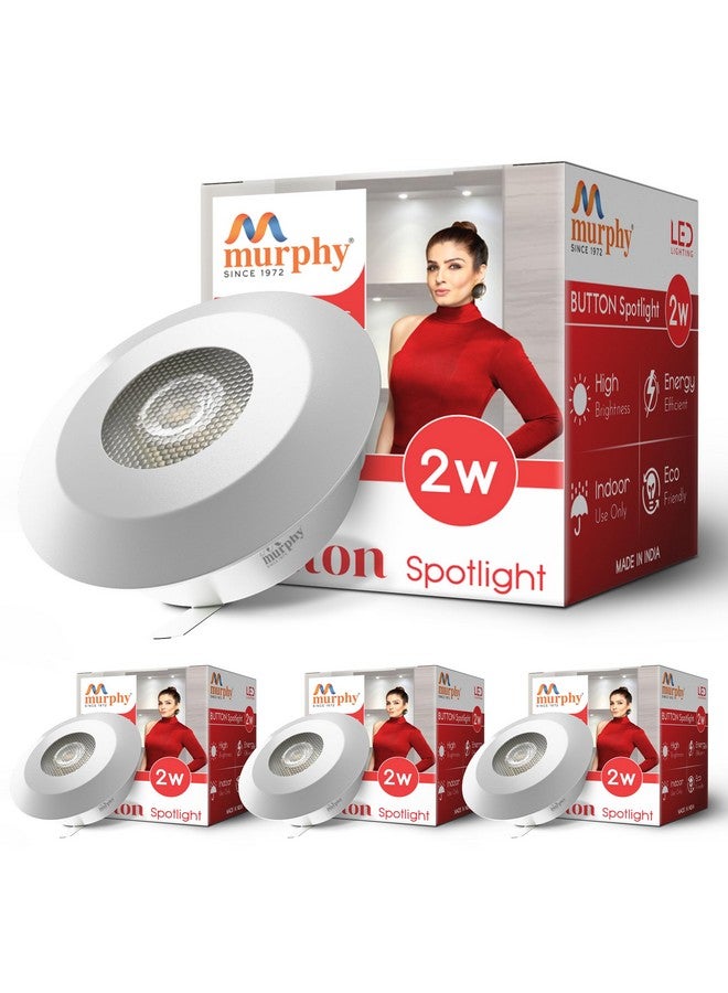 Murphy 2W LED Button Spot Lights | Pack of 4 | Warm White | Premium Mood Lighting for Home & Office - Image 1