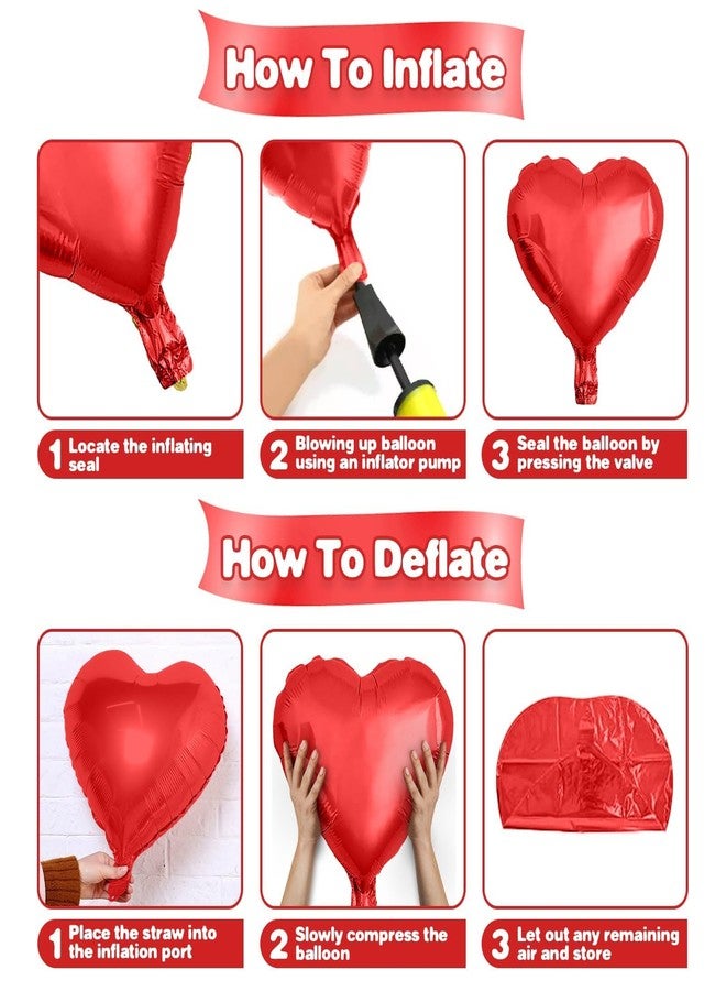 Sowide Pink Red Heart Balloons,12Pcs 18 Inch Light Pink Foil Love Heart Shaped Balloons for Valentines Day Birthday Wedding Engagement Anniversary Party Graduation Baby Shower Decorations - Image 3
