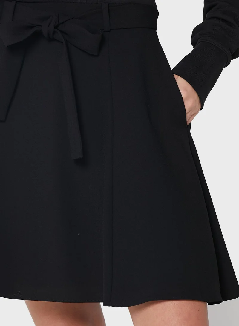 HUGO Pleated Tie Detail Skirt