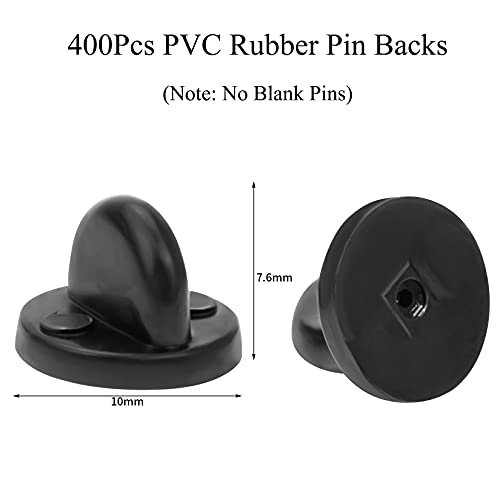 Heliltd 400pcs PVC Rubber Pin Backs Heliltd Butterfly Clutch Pins Backing Keepers Replacement for Uniform Badges Backing Holder Clasp Lapel Pin Enamel Pins - Image 2