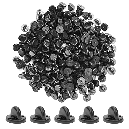 Heliltd 400pcs PVC Rubber Pin Backs Heliltd Butterfly Clutch Pins Backing Keepers Replacement for Uniform Badges Backing Holder Clasp Lapel Pin Enamel Pins - Image 1