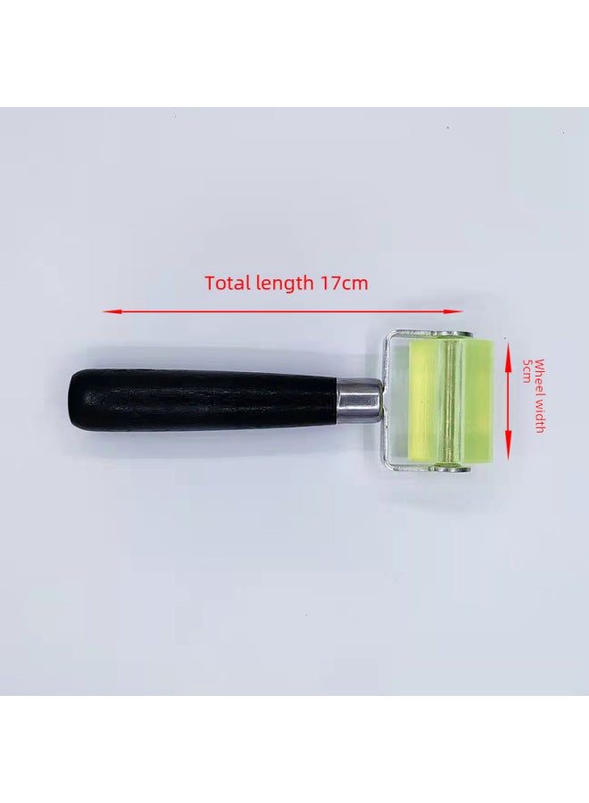 Hand Pulley Rubber Roller Hand Push Wheel Leather Material Gluing Fit Flatten Silicone Shoe Bag Tool Edge Banding Roller-Specifications:Large Black Wolf Tooth Wheel  - Image 4
