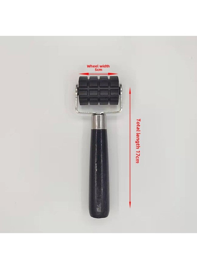 Hand Pulley Rubber Roller Hand Push Wheel Leather Material Gluing Fit Flatten Silicone Shoe Bag Tool Edge Banding Roller-Specifications:Large Black Wolf Tooth Wheel  - Image 1