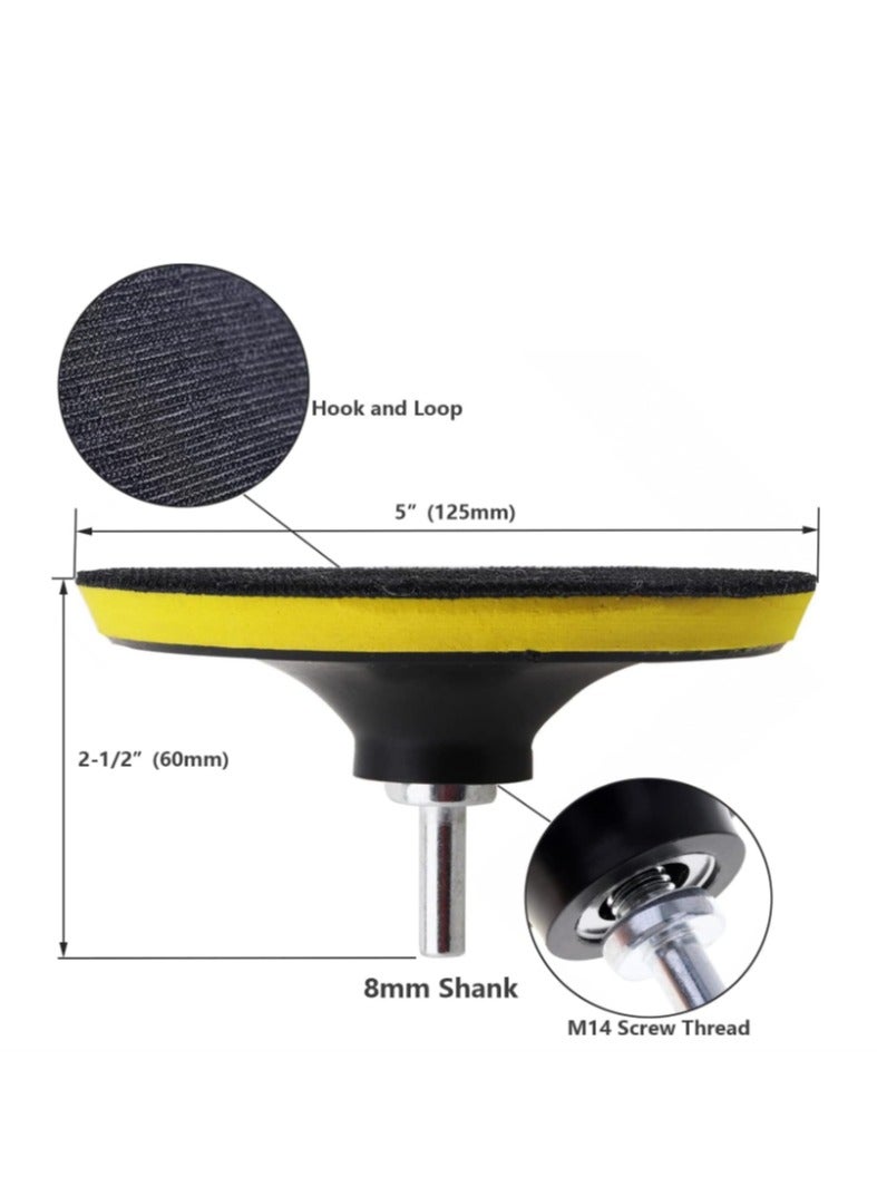 Yakumuz 2Pcs 5 Inch Hook and Loop Backing Pad Sanding Holder Polishing Backer Plate with M14 Thread to 8mm Yakumuz Adapter for Orbital Sander Buffer Polisher - Image 4
