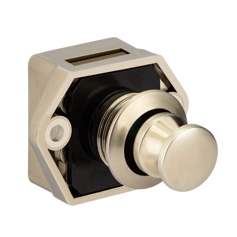 OCGIG 10Pcs RV Cabinet Mini Push Button Latch Locks Catch Door Knobs Gold for RV Caravan Cupboard Handle Nickel Plated - Image 4