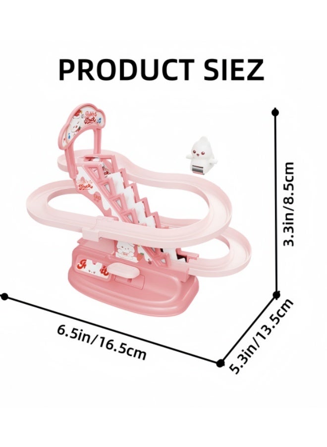 مجموعة ألعاب تسلق الأرانب، لعبة تسلق السلالم الكهربائية للأرانب، لعبة تزلج تعليمية، لعبة الأفعوانية للأرانب، مجموعة ألعاب التزلج، لعبة التزلج، هدايا للأطفال على شكل أرانب مع إضاءة وموسيقى - Image 2