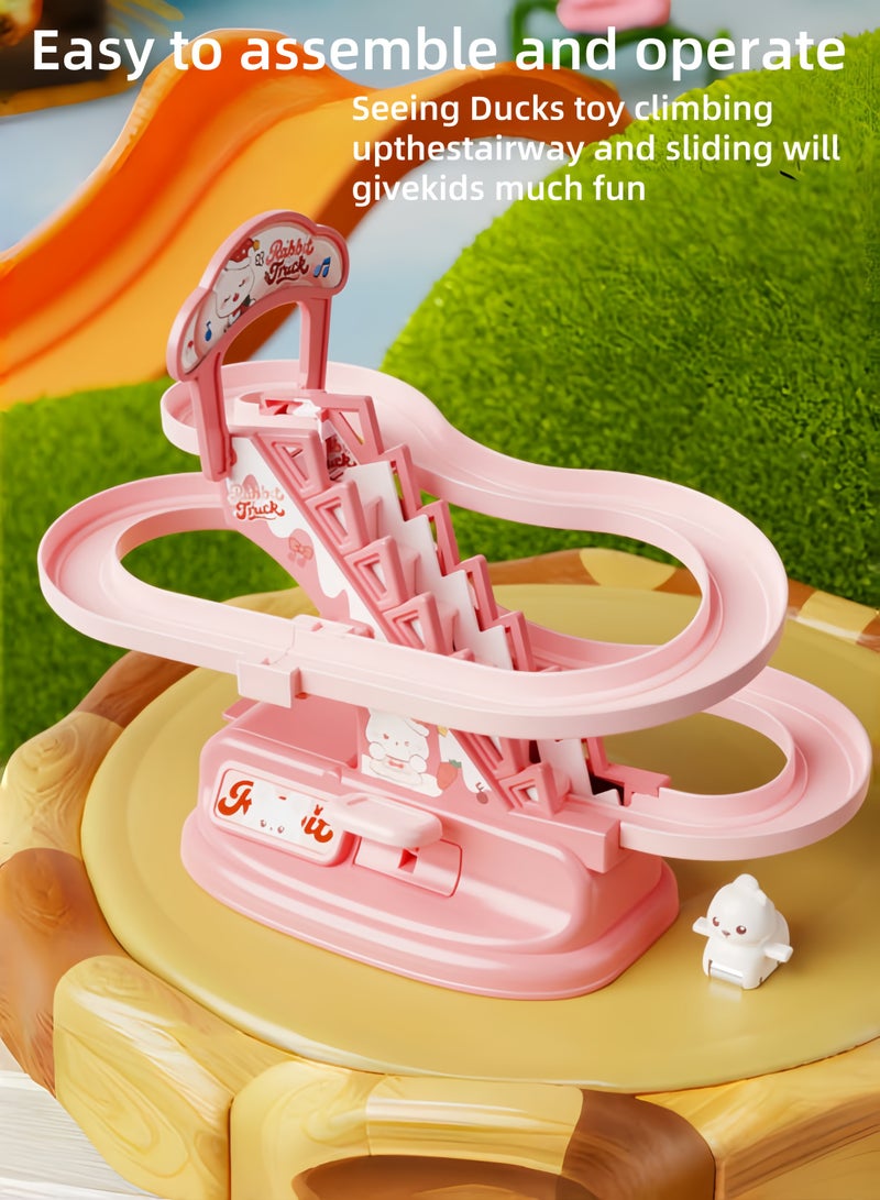 مجموعة ألعاب تسلق الأرانب، لعبة تسلق السلالم الكهربائية للأرانب، لعبة تزلج تعليمية، لعبة الأفعوانية للأرانب، مجموعة ألعاب التزلج، لعبة التزلج، هدايا للأطفال على شكل أرانب مع إضاءة وموسيقى - Image 4