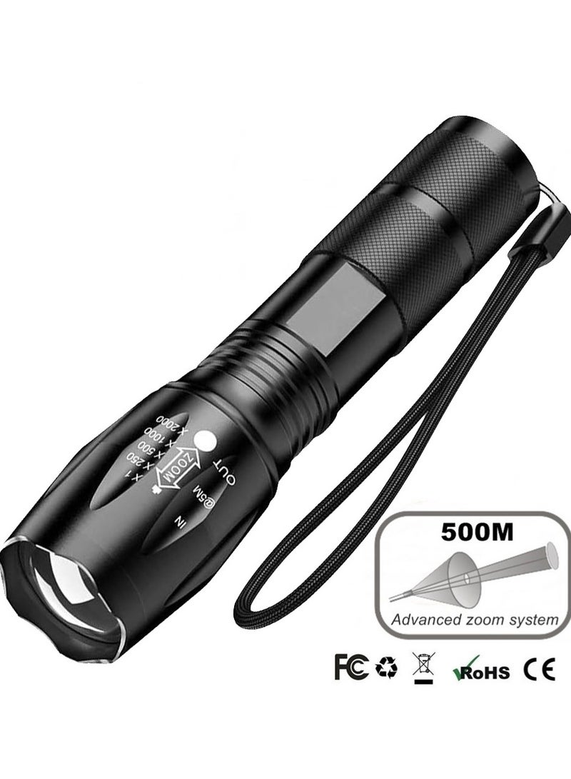 2 Pack Tactical Flashlights Torch, Military Grade 5 Modes  High Lumens Led Waterproof Handheld Flashlight for Camping Biking Hiking Outdoor Home Emergency  - Image 2