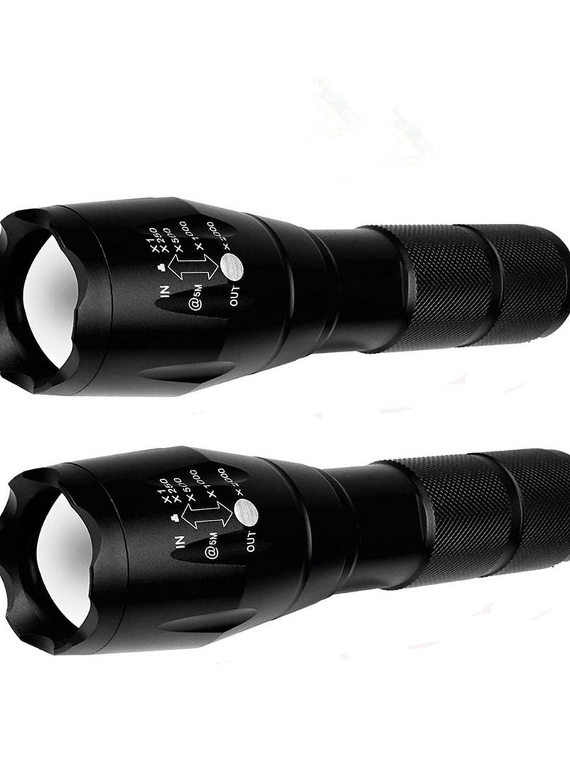 2 Pack Tactical Flashlights Torch, Military Grade 5 Modes  High Lumens Led Waterproof Handheld Flashlight for Camping Biking Hiking Outdoor Home Emergency  - Image 4