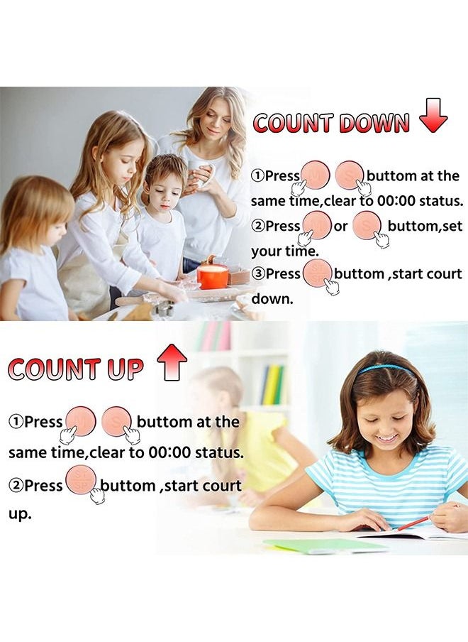 Ant - 2-Piece Multi-Function Electronic Timer, Kitchen Timer, Learning Management Timer, Suitable for Kitchen Study Work Exercise Training (Not Including Battery) - Image 1