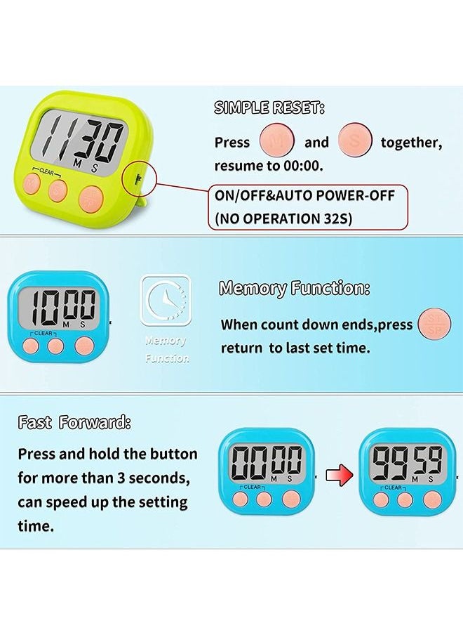 Ant 2-Piece Multi-Function Electronic Timer, Kitchen Timer, Learning Management Timer, Suitable for Kitchen Study Work Exercise Training (Not Including Battery)  - Image 5