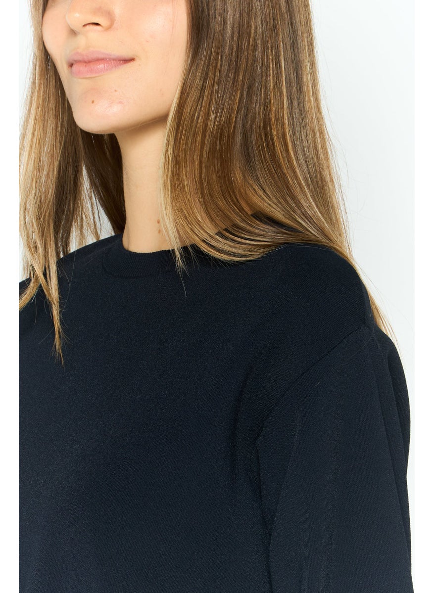 STELLA MCCARTNEY - Women Crew Neck Knitted Sweater, Navy - Image 1