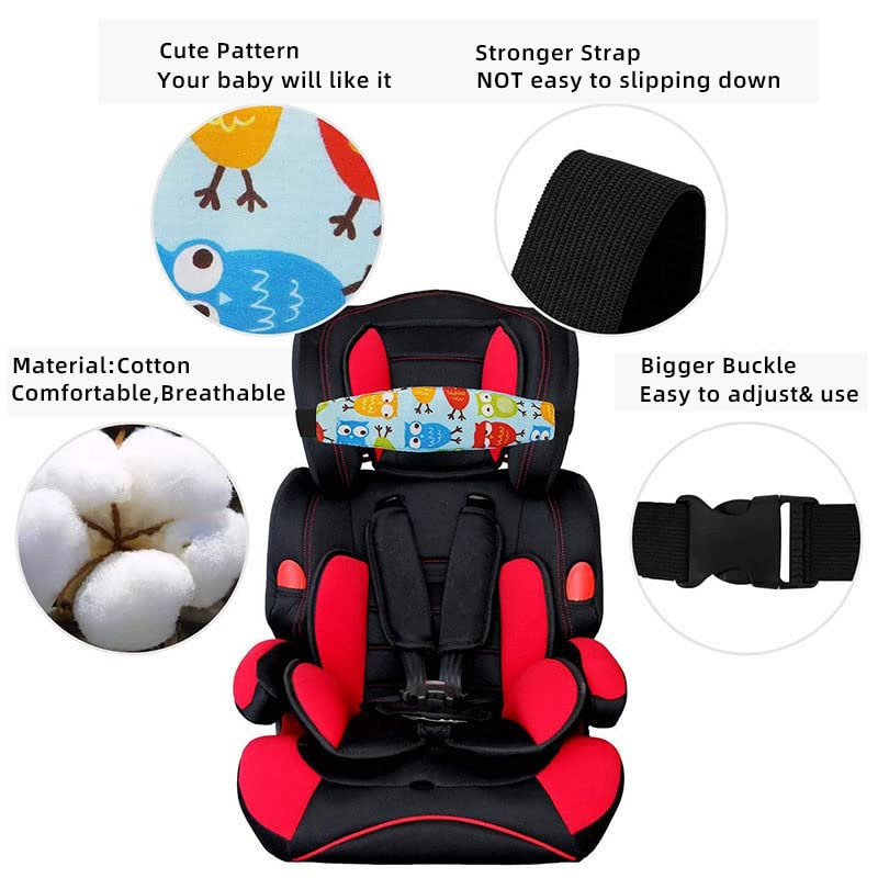 Ximimark 2 Pcs Cute Cartoon Adjustable Car Safety Seat Sleep Positioner Infants Baby Head Support Pram Stroller Fastening - Image 4
