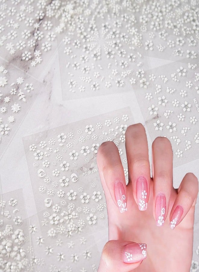 BYJKYEN 30 Sheets White Black Colorful Flower Nail Art Stickers Decals Floral Cherry Blossoms Daisy Nail Designs Sticker 3D Self-Adhesive Flowers Nail Decals for Spring Summer Nail Decoration Accessories - Image 5