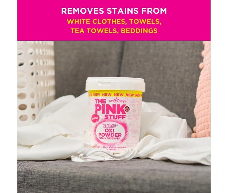 THE PINK STUFF Stardrops The Pink Stuff Miracle Laundry Stain Remover Kit 3-Pack – Oxi Powder for Whites & Colors + Pre-Treat Spray – Powerful Fabric Stain Removal Bundle - Image 2