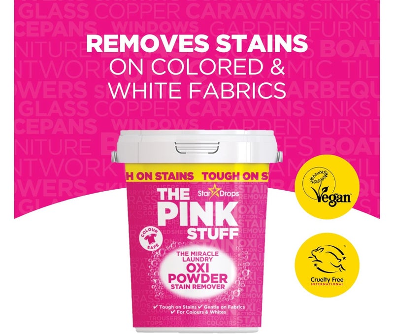 THE PINK STUFF Stardrops The Pink Stuff Miracle Laundry Stain Remover Kit 3-Pack – Oxi Powder for Whites & Colors + Pre-Treat Spray – Powerful Fabric Stain Removal Bundle - Image 5