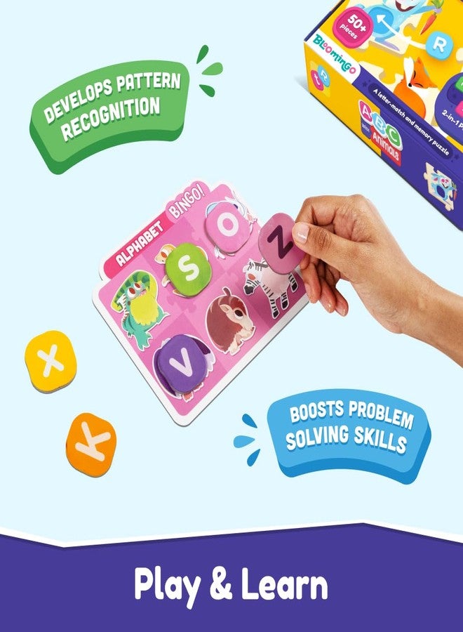 Bloomingo ABC with Animals : Fun Alphabet Matching Puzzle with 26+ Pieces & Activity Sheet | Early Literacy Educational Toy for Kids Ages 3+ | Develops Letter Recognition & Phonics Skills - Image 3