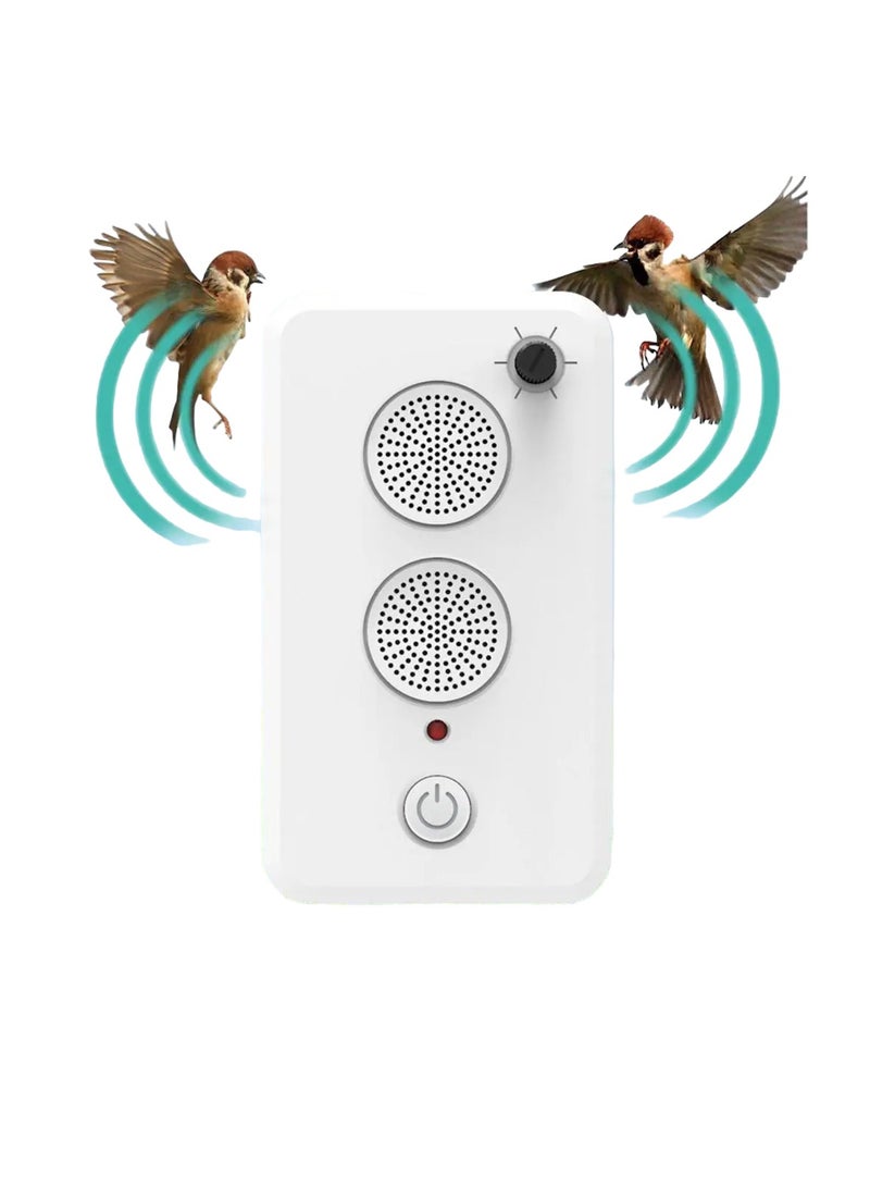 AROAQ USB Rechargeable Bird Repeller, Adjustable Ultrasonic Animal Repelling Device, Durable Large Capacity Battery Outdoor Anti Bird Repellent For Deterring  Birds And Animals, (1pc, White) - Image 1