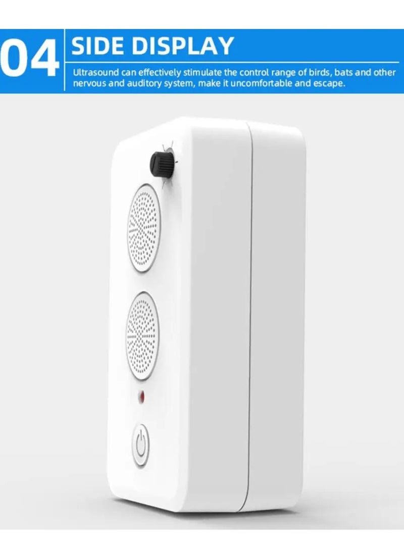 AROAQ USB Rechargeable Bird Repeller, Adjustable Ultrasonic Animal Repelling Device, Durable Large Capacity Battery Outdoor Anti Bird Repellent For Deterring  Birds And Animals, (1pc, White) - Image 4