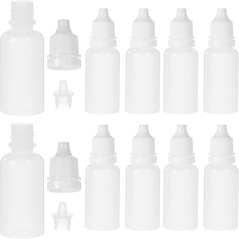 STAHAD 12 Pack 15ml Squeezable Eye Dropper Bottles with Childproof Caps, Reusable Plastic Tiny Dropper Bottles for Saline, Serum, and Eye Liquid Storage - Image 1