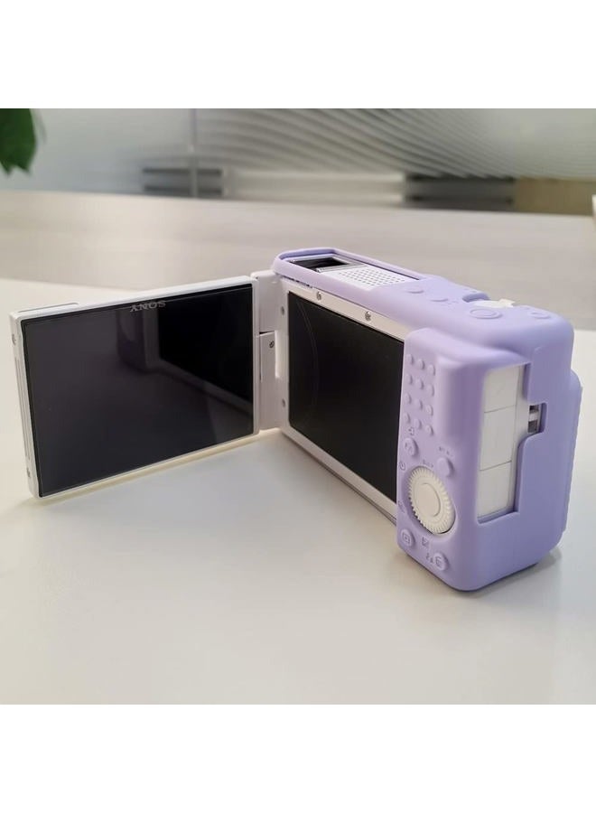 Pocoukate Case for Sony ZV-1F, ZV-1 II/ZV-1M2 Vlog Camera, ZV1F Camera Silicone Cover, Anti-Scratch Slim Fit Soft with ZV1 F Screen Protector- Lilac Colour Skin - Image 4