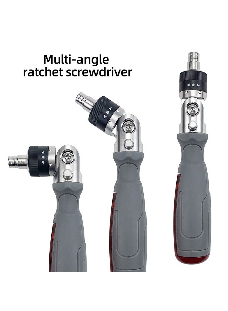 WUNDERSCHÖN Multifunctional Reattaching Screwdriver_10 Built-in Hidden Bits Magnetic Multiangle Ratchet Maintenance Tool Suitable to Repair Automotive, Appliances, Household  - Image 4