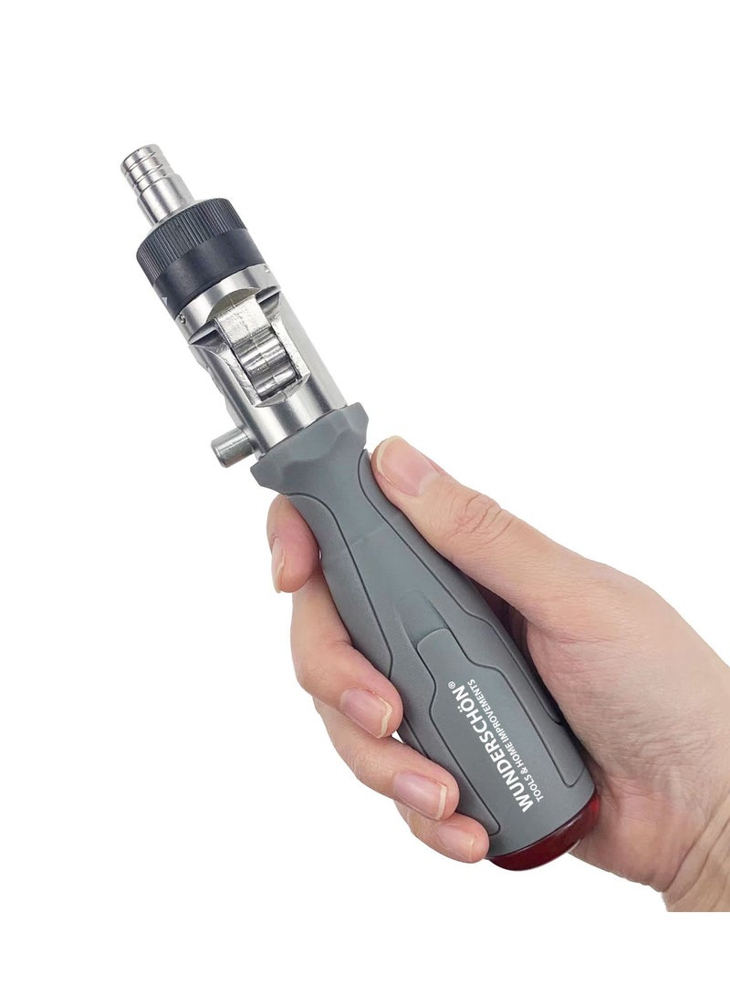 WUNDERSCHÖN Multifunctional Reattaching Screwdriver_10 Built-in Hidden Bits Magnetic Multiangle Ratchet Maintenance Tool Suitable to Repair Automotive, Appliances, Household  - Image 3