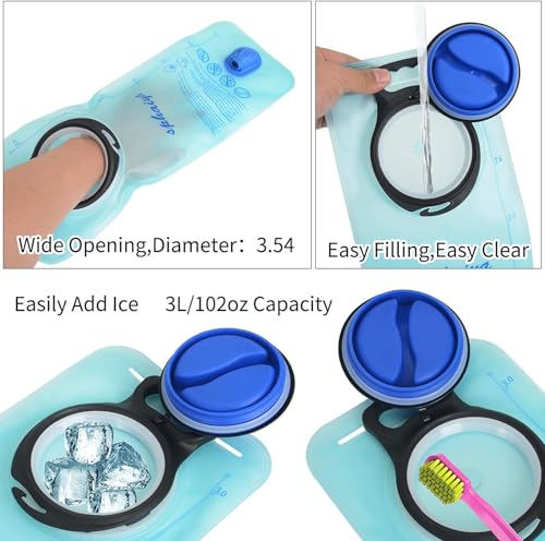 sphaiya Hydration Bladder 2L3L Water Storage Bag ReservoirMilitary Hydration Pack Replacement for Hiking Biking Climbing Cycling Running Camping Backpack with Clean Flexible Brush 3LGreenBlue - Image 3
