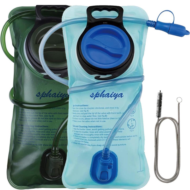 sphaiya Hydration Bladder 2L3L Water Storage Bag ReservoirMilitary Hydration Pack Replacement for Hiking Biking Climbing Cycling Running Camping Backpack with Clean Flexible Brush 3LGreenBlue - Image 2