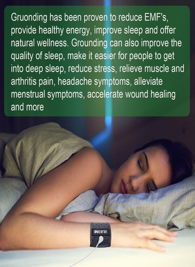 VEJESIME Grounding Strap, Grounding Wristband Protection for Men and Women, Grounding therapy wrist support brace, Grounding Conductive Carbon Leatherette for Better Sleep, Relieve Pain and Inflammation - Image 3