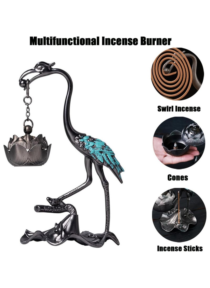 Generic Hanging Crane Incense Burner, Lotus Hanging Incense Burner, loaded with incense Catcher, Vintage Incense Stick Holder for Meditation Yoga Spa Room Decorations (crane)  - Image 3