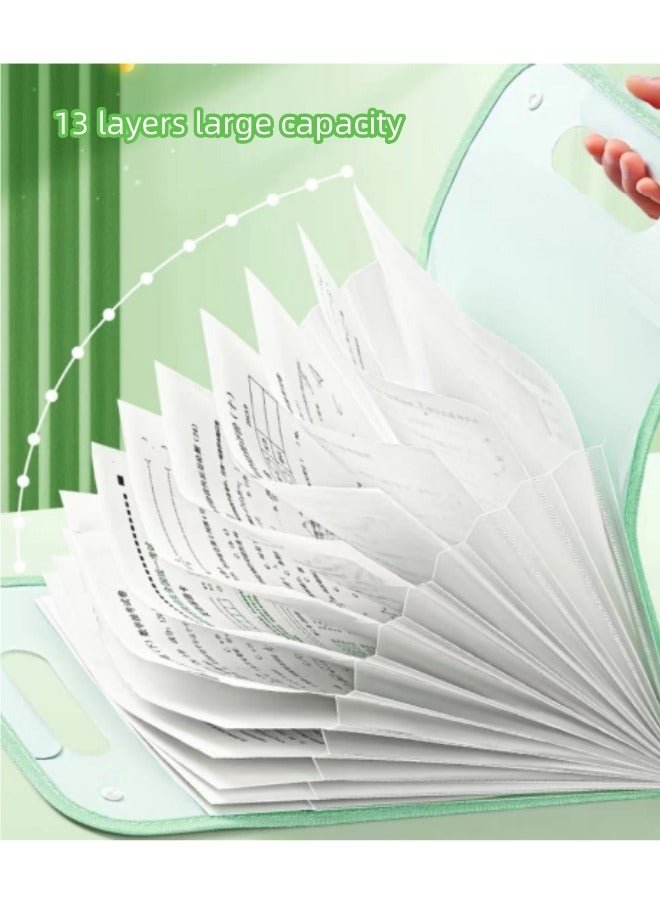 Generic File Folders Portable Accordion Bag Cartoon Test Paper Storage Folder Multi-Layer Waterproof Large Capacity Data Classification And Organization - Image 2
