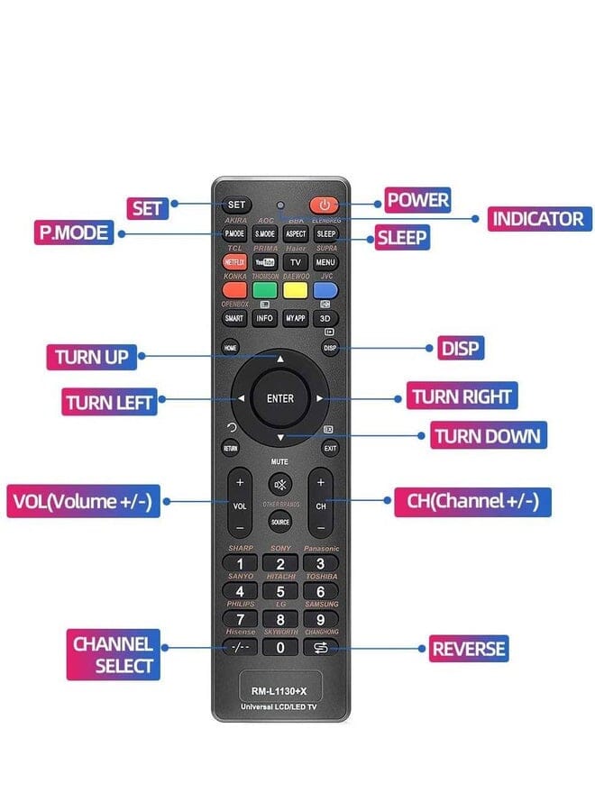 Huayu Universal Rm-L1130+X Remote Control Fits For All Brand Lcd Led 3D Smart Tv - Image 2