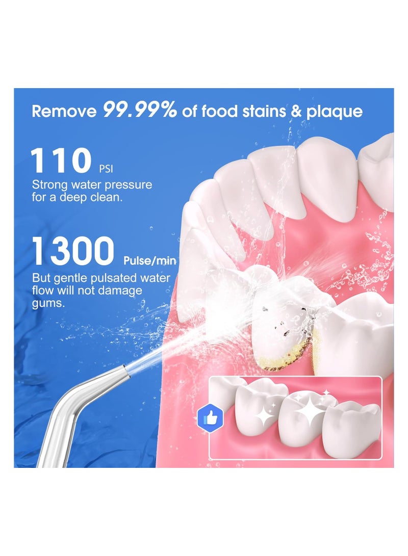 H2O Professional Cordless Water Flosser Portable Rechargeable IPX7 Waterproof Teeth Cleaning 300ml Tank for Home Travel HF-6 - Image 3