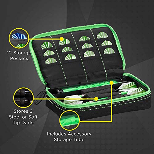 Casemaster by GLD Products Plazma Black with Green Trim Dart Case - Image 3