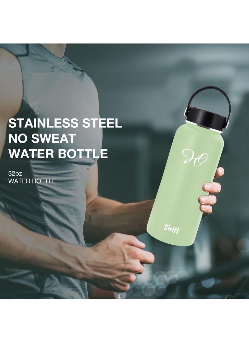 Swift 32oz Stainless Steel Flask Water Bottle with Straw and 2 Lids, Reusable Wide Mouth Travel Thermo Water Mug for Gym, Sports, Camping,  Traveling 1000ml  - Image 5